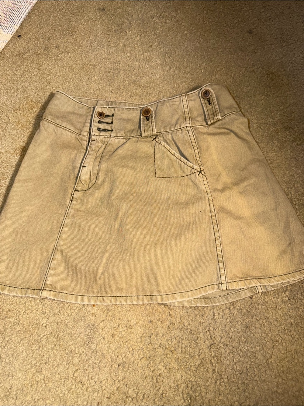 Vintage Free People khaki utility mini skirt Size 2 Y2K